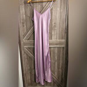 100% Silk long gown slip dress NK Imode bias cut light violet luxury Bridal